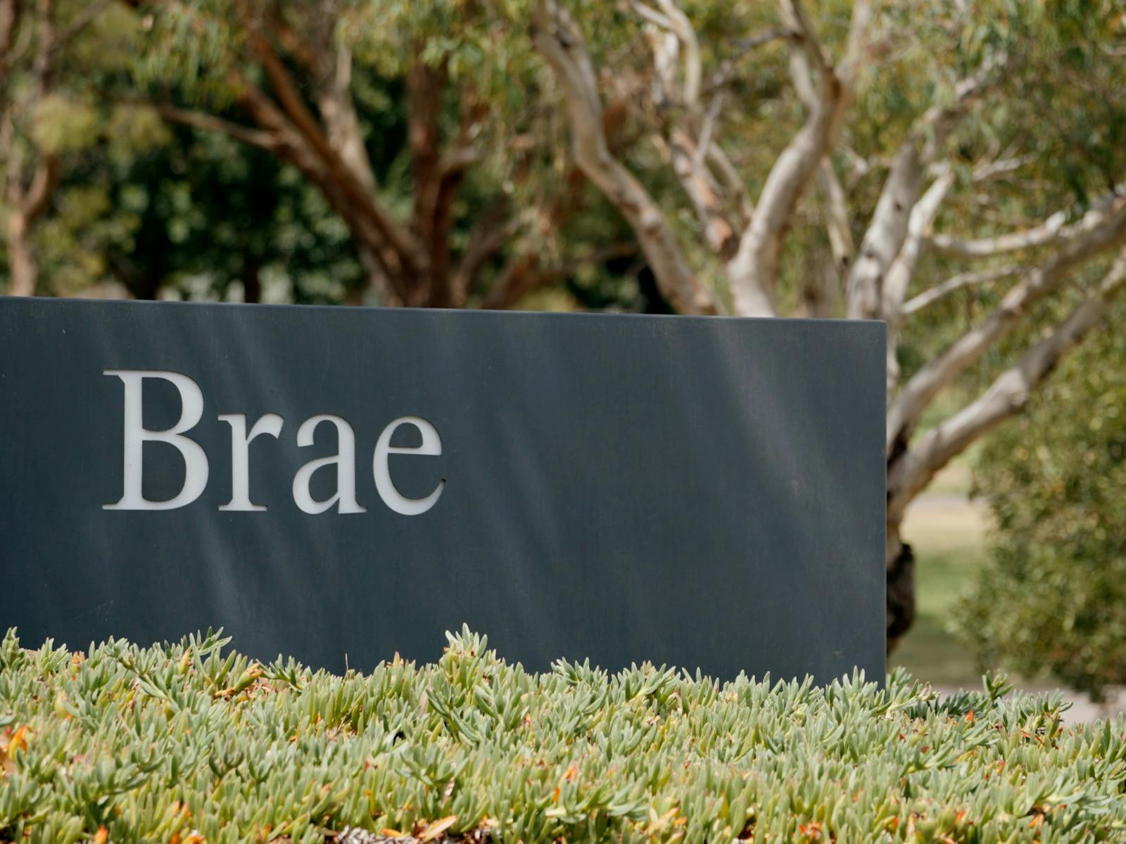 Sign at Front gate of Brae Restaurant