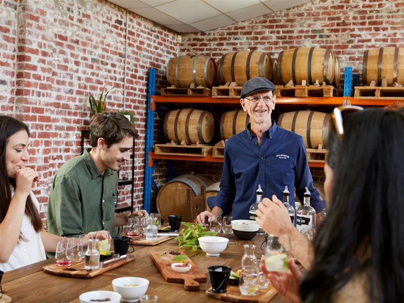 group of people sampling gin