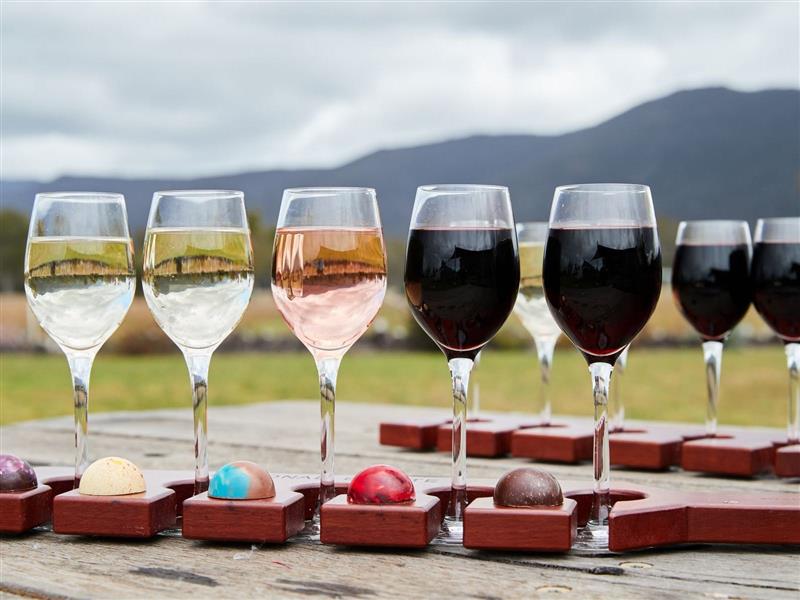 Hand crafted Kerries Kreations Chocolates paired with our wines as a wine flight