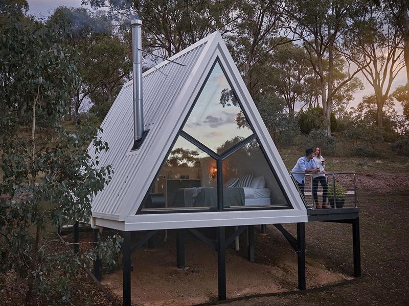 A-frame cabin, Cosy Tents, Daylesford & the Macedon Ranges, Victoria, Australia