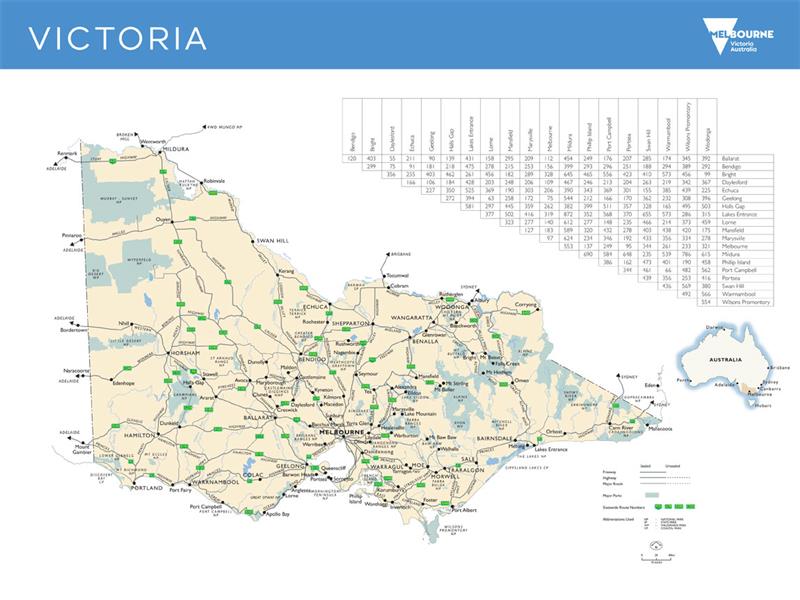 Melbourne and Victoria map