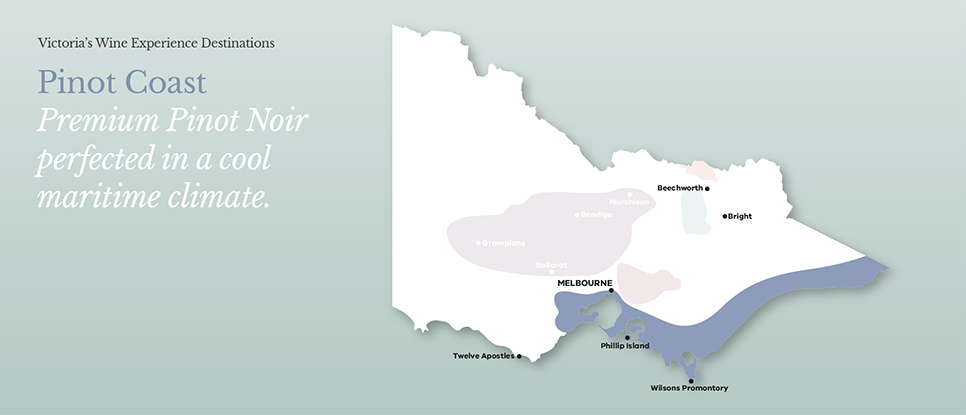 Pinot Coast wine region map