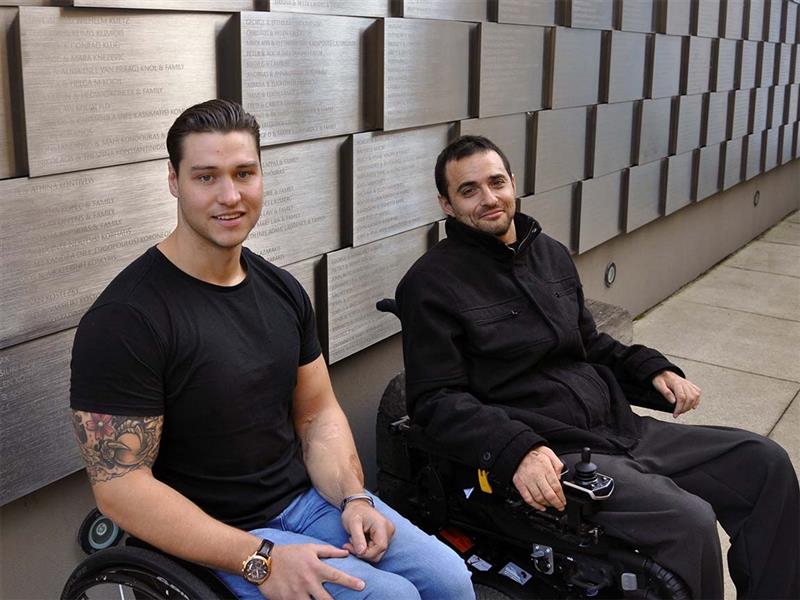 Visitors in wheelchairs at the Immigration Museum, Melbourne, Victoria, Australia